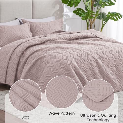 Love's cabin Full Quilt Set, Lightweight Bedspread Comforter, Burlwood - Image 4