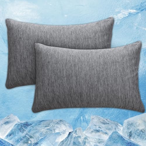 CHOSHOME Cooling Pillow Cases Zipper Pillow Covers Q-Max > 0.45 Zippered Pillowcases for Hot Sleepers, Soft, Breathable, Skin-Friendly, 4 Pack (Standard, 20"x26", Black) by CHOSHOME