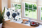 EMMTEEY Black Grey White Roses Watercolor Floral Pillow Covers - Image 4