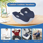 Seat Cushion, Seat Cushion for Sit Bone and Back Pain Relief, Butt, Tailbone, Hip, Hamstring, Posture Support - Memory Foam Comfort Ischial Tuberosity Pillow (Gray) - Image 6