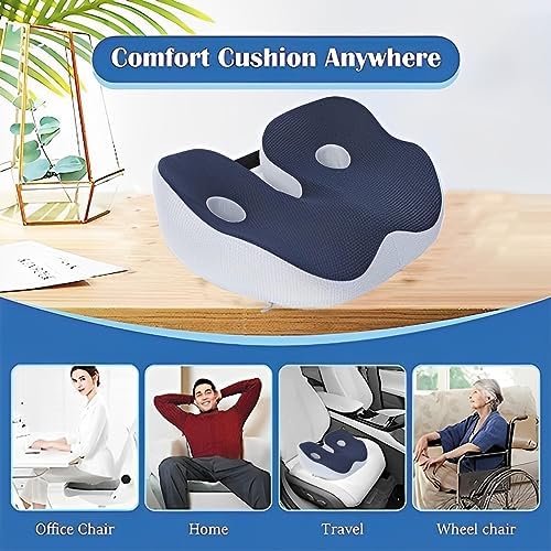 Seat Cushion, Seat Cushion for Sit Bone and Back Pain Relief, Butt, Tailbone, Hip, Hamstring, Posture Support - Memory Foam Comfort Ischial Tuberosity Pillow (Gray) - Image 6