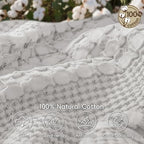 PHF Lightweight 100% Cotton Waffle Throw Blanket for Couch, Light Grey - Image 4