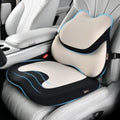 Coverado Car Seat Cushion and Lumbar Support Pillow, Memory Foam Cooling Silk, Ergonomic Support for Back Pain Relief, Seat Cushion for Car Driver & Office Chair Universal Fit Black&Gray by COVERADOAUTO