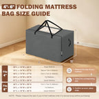 Cuddly Nest Folding Mattress Storage Bag Fits 6" Queen Mattress, Grey - Image 2