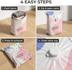 4 Pack No-Pump Vacuum Storage Bags, Large Cube Vacuum Seal Bags, Space Saver Bags for Clothes, Pump-Free Compression Cubes for Comforters, Blankets, Bedding & Closet Organization，Large - Image 6