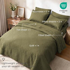 Love's cabin Quilts for Queen Bedspreads, 7 Pieces Bed in a Bag, Green - Image 2
