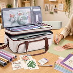 Double Layer Carrying Case with Cutting Mat Pocket & Accessories Storage - Image 5