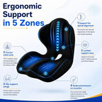Seat Cushion L-Shaped Ergonomic Memory Foam Support for Office Chair Cushion, Car Seat Cushion, Seat Cushions for Office Chairs with Lumbar Alignment, Coccyx Relief for Wheelchair Travel Driving - Image 3