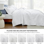 Love's cabin Quilts for Queen Bed White Bedspreads - Soft Bed Summer Quilt Lightweight Microfiber Bedspread- Modern Style Coin Pattern Coverlet for All Season - 3 Piece (1 Quilt, 2 Pillow Shams) - Image 5