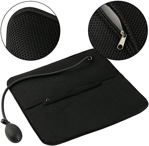 Lumbar Support Inflatable Cushion Backrest Portable Pillow with Pump for Car, Office Chair, Home, Travel, Camping (Black) - Image 4