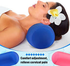 Geelin 2 Pcs Microbead Roll Pillow Bolster Neck Back Support,Pink, Blue - Image 4