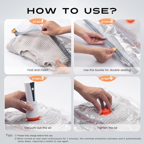 10 Combo Travel Vacuum Storage Bags with Portable Cordless Electric Pump - Image 5