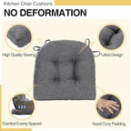 Tromlycs Chair Cushions for Dining Chairs Kitchen Seat Cushions Room 4 Pack Pads with Ties Indoor Non Slip Office 18x18 Inch, Dark Grey - Image 7
