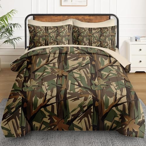 WeCozy King Comforter Set with Sheets, 7 Pieces Camo Hunting Bedding - Image 2