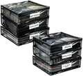 Plastic Storage Bags with Easy-Glide Zipper, Pack of 6, Durable Clear Vinyl Zippered Storage Bags for Clothes Sweaters Comforters Blankets Sheets Bedding (14.2 x 12 x 3.2 Inch, Transparent Black) by Kikerike