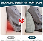 Back Support Pillow for Recliner Soft Dual Layer Lumbar Support Pillow with Shredded Memory Foam Ergonomic Orthopedic Couch Lumbar Cushions for Elderly Lower Back Pain Relief Light Grey - Image 3