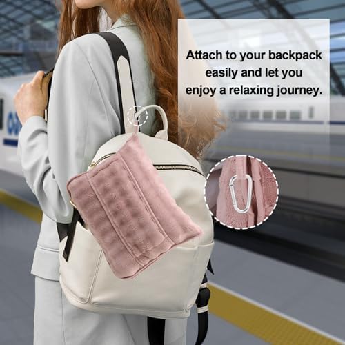 SOCHOW Soft Cozy Travel Blanket for Airplane Train and Car, Dusty Pink - Image 5