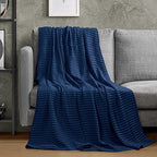 Utopia Bedding 100% Cotton Waffle Blanket Twin Size Navy, 90x72 Inch - Image 4