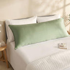 Bioweaves 100% Organic Cotton Body Pillow Cover for Body Pillowcases 300 Thread Count Soft Sateen Weave GOTS Certified with Zipped Closure - 21" x 54", Basil, Pack of 2 - Image 2