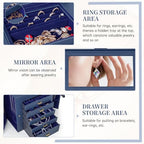 AKOZLIN 6-Tier Jewelry Box Organizer 5 Drawers Storage XLarge BlueBlue - Image 4