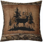 Feelyou Bear Throw Pillow Covers 20"x20" Set of 4 Soft Rustic Deer Cushion Case Fish Decor Pillowcase Mallard Duck Black Brown Indoor Outdoor - Image 3