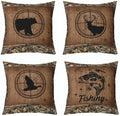 Feelyou Bear Deer Throw Pillow Covers Soft 16" x 16" by Feelyou