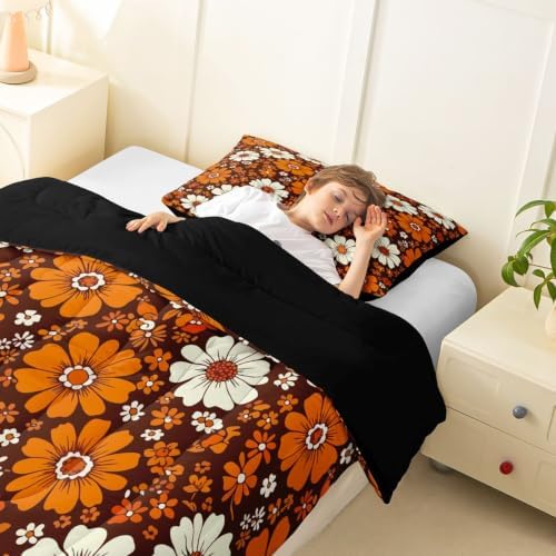 60S 70S Groovy Comforter Set Kids Retro Hippie Flower Comforter for Boys - Image 4