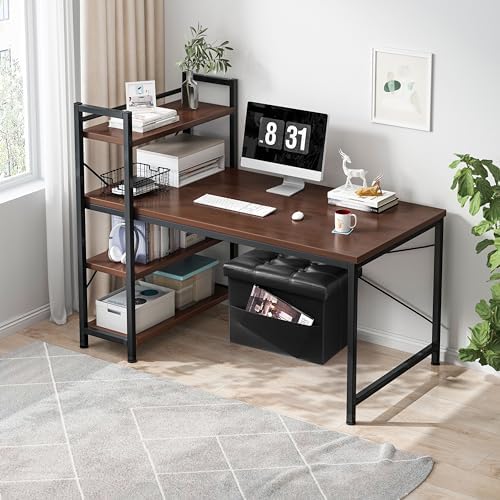 AmasSmile Ottoman with Storage,Folding Stool, 16" Leather,Black 2 Pack - Image 5