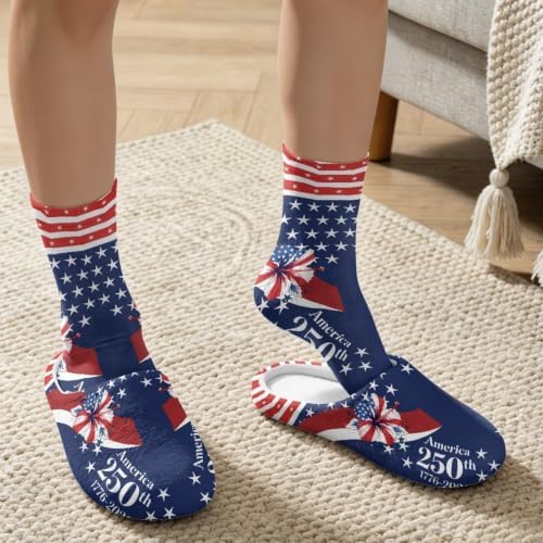 House Slippers for Women Washable Closed Toe with Cute Socks - Image 3