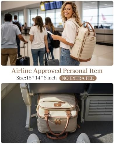 MATEIN HER Quilted Travel Backpack with Hot Hair Travel Bag, 4-Piece Set - Image 2