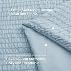 Seersucker Light Blue California King Comforter Set, 7-Piece Bed in a Bag - Image 5