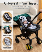 THE KENKYO Infant Car Seat Insert with Extra Headrest for Preemie to Toddler, Adjustable Baby Car Seat Head Support with Shoulder Pads, Breathable Air Mesh & Mink Dot Newborn Carseat Insert - Image 5