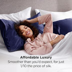 Bedsure Satin Pillowcases, Similar to Silk Pillow Cases Queen Size Set of 6, Pillow Case for Sleeping Women with Envelope Closure, Gifts for Women Men, Navy, 20x30 Inches, 6pcs - Image 4