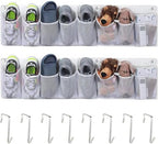 2 Pieces Shoe Storage Pocket Organizer Bedside Holder Bag Rack Hanging Non Woven Saving Easy Install Suitable for RV Bedroom, White - Image 6