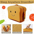 Toddler Travel Bed Sandwich Style - Portable Toddlers Floor Beds, Foldable Soft Foam Travel Bed for Baby and Kid, Washable Cover Toddler Cot with Safety Rail for Travel, Home/Travel Sleep - Image 2
