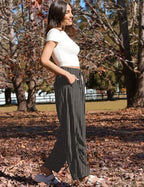 TARSE Womens Linen Barrel Pants Casual Summer Travel Lounge Trousers - Image 3