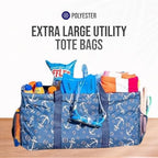 Extra Large Utility Tote Bag - Oversized Collapsible Beach Bag - Anchor - Image 7