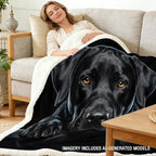 Black Dog Sherpa Blanket Animal Print Throw Blanket for Women and Men Soft Warm Cozy 60x80 Inches Loyal Pet Design Couch Bedroom Decor Gift for Birthday Housewarming Anniversary - Image 2