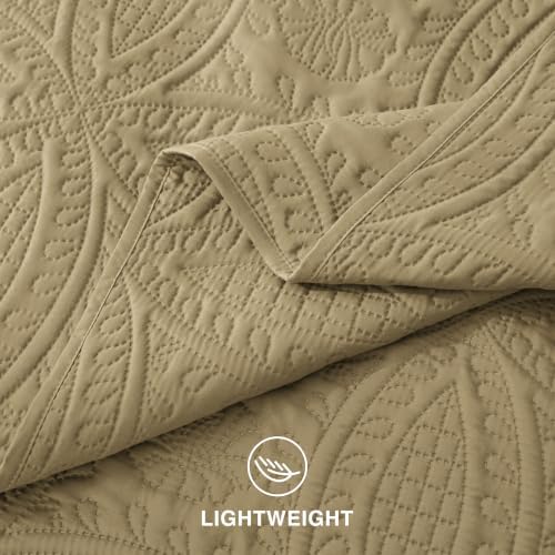 Love's cabin Quilts for Queen Bedspreads, 7 Pieces Bed in a Bag, Camel - Image 6