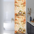 Window Privacy Film Frosted, Thanksgiving Gnomes Reusable Static Cling Window Tints, Fall Pumpkin Maple Leaves Sunflower Heat Control Windows Films for Offices, Balcony, 29.5 x 118 Inches - Image 3