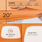 OhGeni 100% Waterproof Mattress Protector,Queen Size Mattress Soft Pad,Pet Hair & Bedwetting Resistant,Cooling Breathable Fitted Sheets,Washable Bed Cover Over 99 pcs Hex Filled Bumps,Orange - Image 7