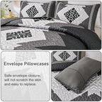 Dintszyayue Aztec Quilt Set Full Size, Black Southwestern Boho Bedspread - Image 5