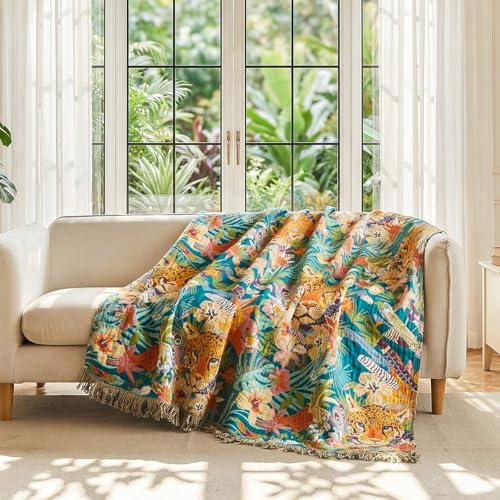 LUTBM Boho Throw Blanket for Bed 60"x80", All Season Cotton Couch Blankets - Image 2