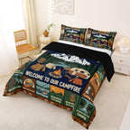Erosebridal Camping Themed Full Size Bedding Set for Kids, Outdoor RV Bunk Camper Comforter Sets for Girls Boys, Forest Bear Rustic Mountain Bed Set Quilt, Camping Lover Gifts Bedroom Decor - Image 5