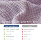 EMME Muslin Cotton Blanket Adults Heather Lavender Throw XL 50"x70" - Image 6