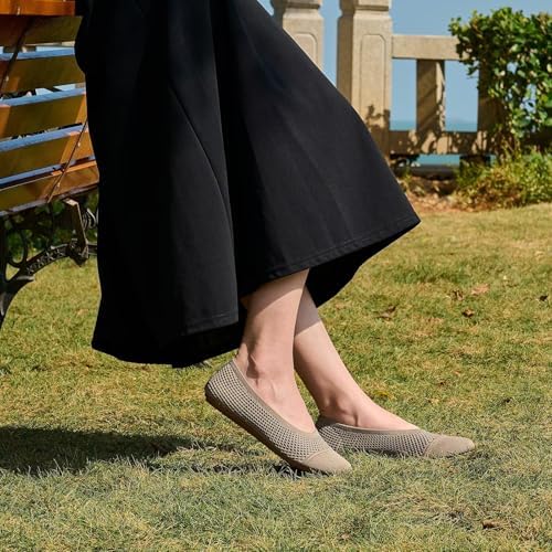 konhill Women's Ballet Flats, Knit Walking Casual Shoes, Comfy & Washable - Image 4