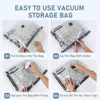 20 Pack Cordless Travel Vacuum Bags Set, Thickened, 3-Zipper Seal Upgrade - Image 6