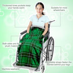 Mindsoft Christmas Wheelchair Blanket with Pouch Warm Soft Flannel Blanket 42.13 x 35.83 Inch Lap Blankets for Elderly Cozy Wheelchair Cover for Holiday Winter Leg and Lower Body Gifts (Dark Green) - Image 4