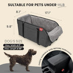 BurgeonNest Center Console Dog Car Seat for Small Pets to 11lbs, Grey - Image 2