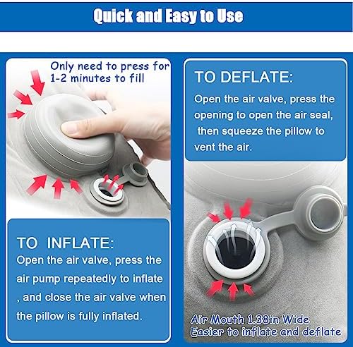 2 Pack Inflatable Foot Rest for Air Travel,Airplane Travel Foot Rest Adjustable Height,Car/Airplane,Footrest Pillow with Pump for Office,Airplane,Train,Cars,Home - Image 3